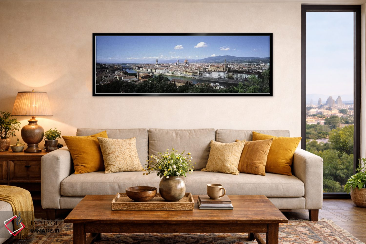 تابلو دکوراتیو Florence, Tuscany, Italy,نمای بالا از مرکز تاریخی، فلور… اثر پانورامیک ایمجز - D6B