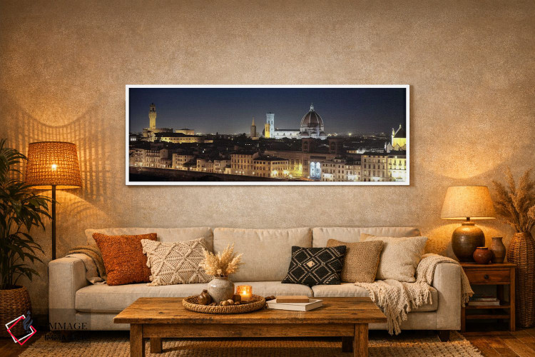 تابلو دکوراتیو Florence, Tuscany, Italy,شهر قدیمی در شب، فلورانس، توسک… اثر پانورامیک ایمجز - D5W