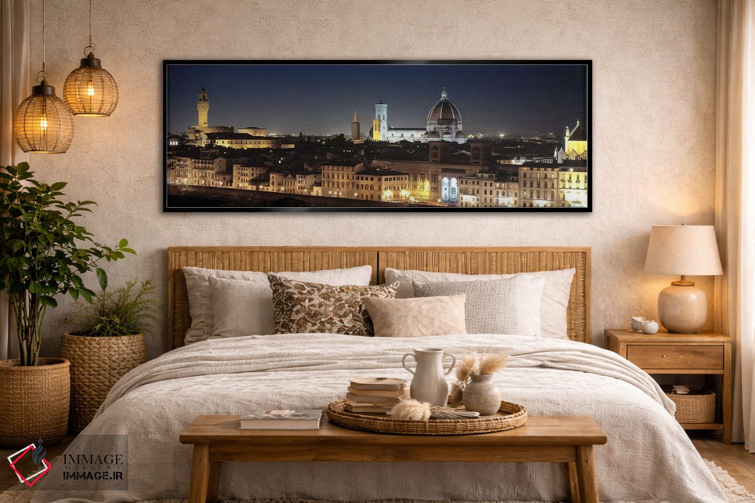تابلو دکوراتیو Florence, Tuscany, Italy,شهر قدیمی در شب، فلورانس، توسک… اثر پانورامیک ایمجز - D6B