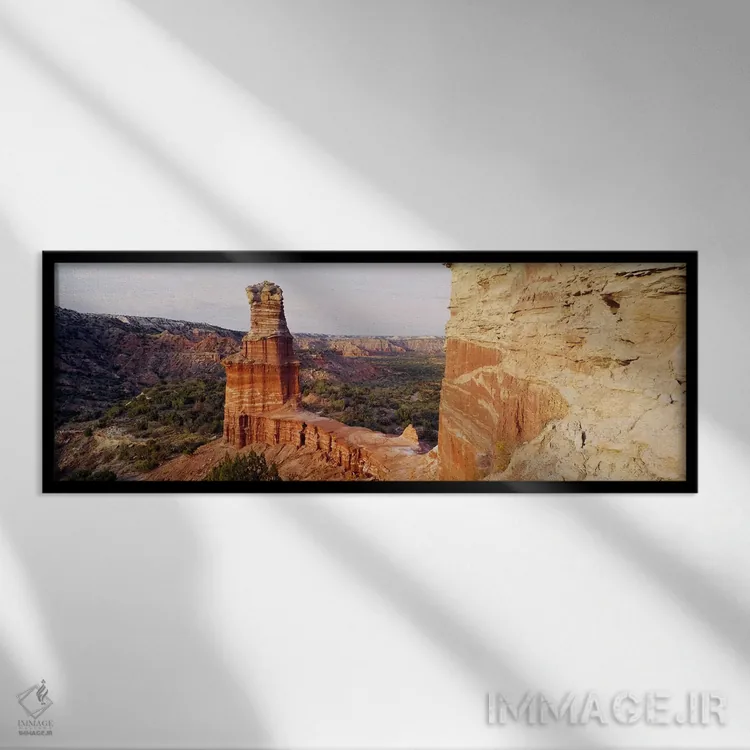 تابلو دکوراتیو Palo Duro Canyon State Park, Texas, USA,صخره فانوس دریا… اثر پانورامیک ایمجز - نمای قابدار مشکی