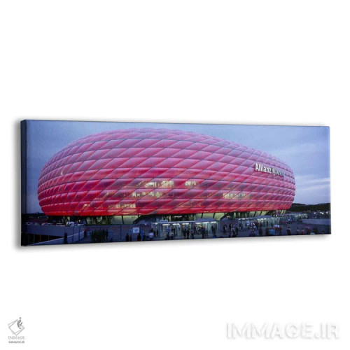 تابلو دکوراتیو Allianz Arena, Munich, Germany,ورزشگاه فوتبال روشن در غ… اثر پانورامیک ایمجز - نمای پرسپکتیو محصول