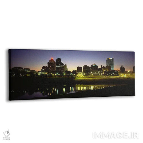 تابلو دکوراتیو Lit Up At DawnMemphis, Tennessee, USA,ساختمان های ساحلی… اثر پانورامیک ایمجز - نمای پرسپکتیو محصول