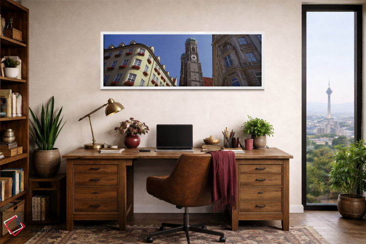 تابلو دکوراتیو Frauenkirche, Munich, Germany,نمای زاویه پایین از کلیسا… اثر پانورامیک ایمجز - D1W