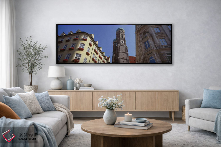 تابلو دکوراتیو Frauenkirche, Munich, Germany,نمای زاویه پایین از کلیسا… اثر پانورامیک ایمجز - D3B