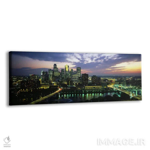 تابلو دکوراتیو Minnesota, USA,ساختمان هایی که هنگام غروب روشن شده اند… اثر پانورامیک ایمجز - نمای پرسپکتیو محصول