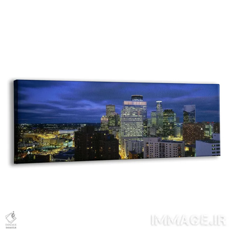 تابلو دکوراتیو Minnesota, USA,ساختمان هایی که هنگام غروب روشن شده اند… اثر پانورامیک ایمجز - نمای پرسپکتیو محصول