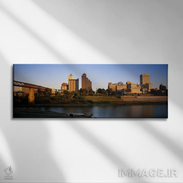 تابلو دکوراتیو Memphis, Tennessee, USA,ساختمان ها در کنار آب، ممفیس، ت… اثر پانورامیک ایمجز - نمای روبهرو روی دیوار