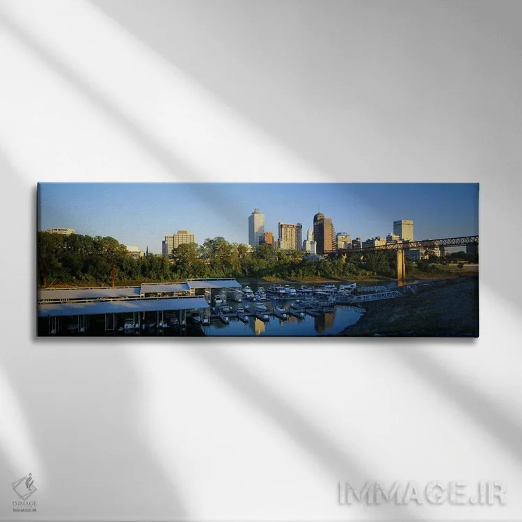 تابلو دکوراتیو Tennessee, USA,شهر در غروب، ممفیس، تنسی، آمریکا اثر پانورامیک ایمجز - نمای روبهرو روی دیوار