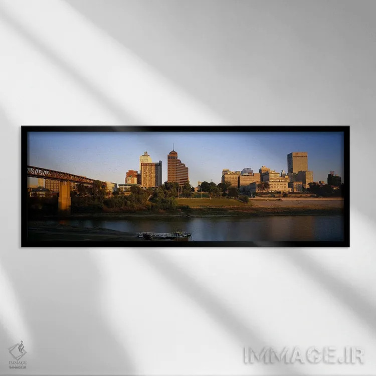 تابلو دکوراتیو Memphis, Tennessee, USA,ساختمان ها در کنار آب، ممفیس، ت… اثر پانورامیک ایمجز - نمای قابدار مشکی