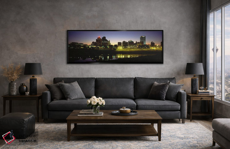 تابلو دکوراتیو Lit Up At DawnMemphis, Tennessee, USA,ساختمان های ساحلی… اثر پانورامیک ایمجز - D6B