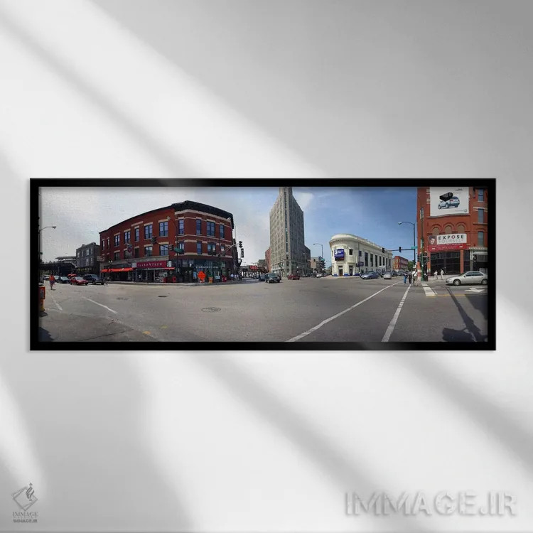تابلو دکوراتیو Wicker Park and Bucktown, Chicago, Illinois, USA,ساختما… اثر پانورامیک ایمجز - نمای قابدار مشکی