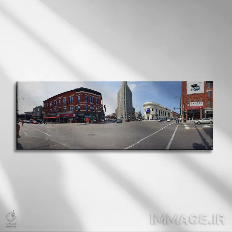 تابلو دکوراتیو Wicker Park and Bucktown, Chicago, Illinois, USA,ساختما… اثر پانورامیک ایمجز - نمای روبهرو روی دیوار