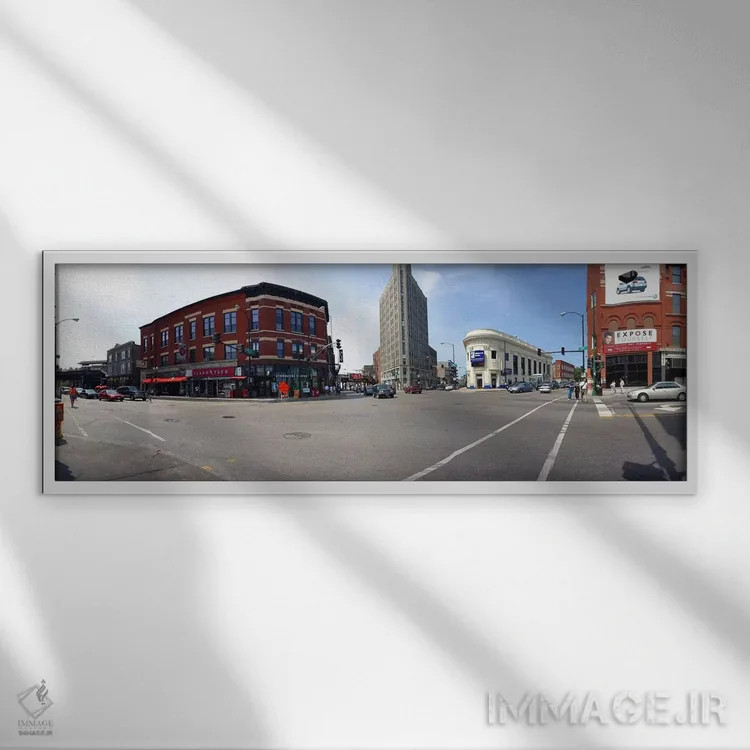 تابلو دکوراتیو Wicker Park and Bucktown, Chicago, Illinois, USA,ساختما… اثر پانورامیک ایمجز - نمای قابدار سفید