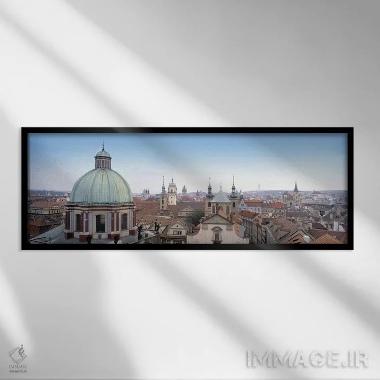 تابلو دکوراتیو Prague, Czech Republic,کلیسایی در شهر پراگ، جمهوری چک اثر پانورامیک ایمجز - نمای قابدار مشکی