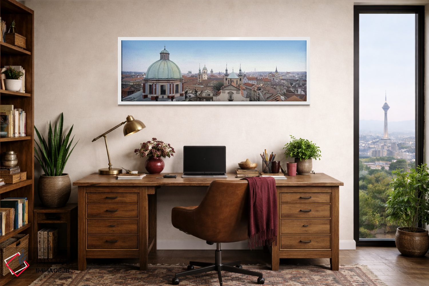 تابلو دکوراتیو Prague, Czech Republic,کلیسایی در شهر پراگ، جمهوری چک اثر پانورامیک ایمجز - D1W