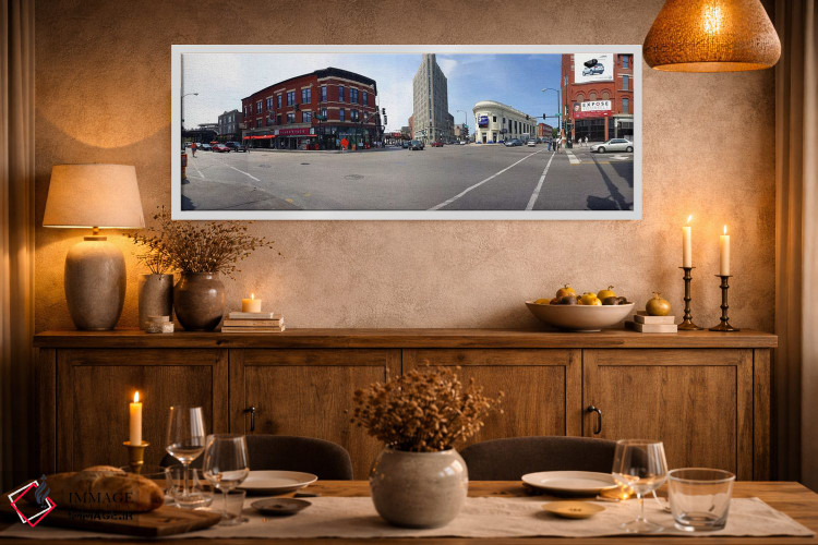 تابلو دکوراتیو Wicker Park and Bucktown, Chicago, Illinois, USA,ساختما… اثر پانورامیک ایمجز - D2W