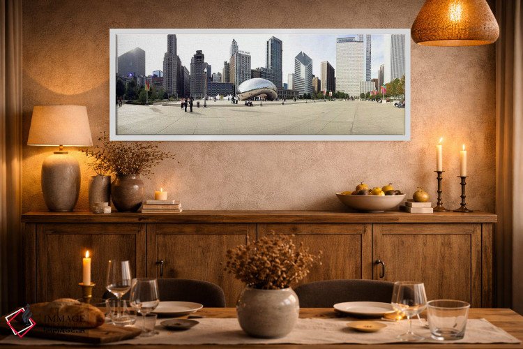 تابلو دکوراتیو Millennium Park, Chicago, Illinois, USA,ساختمان هایی در… اثر پانورامیک ایمجز - D1W