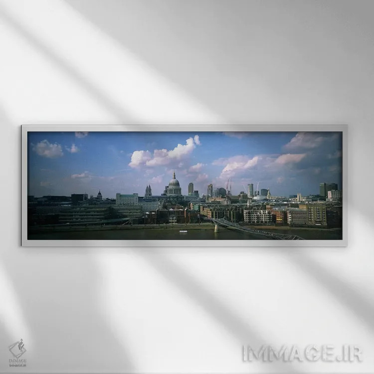 تابلو دکوراتیو St. Paul's Cathedral, London, England,ساختمان های کنار… اثر پانورامیک ایمجز - نمای قابدار سفید