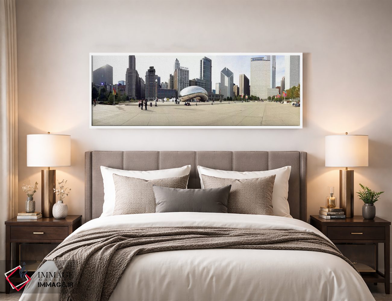 تابلو دکوراتیو Millennium Park, Chicago, Illinois, USA,ساختمان هایی در… اثر پانورامیک ایمجز - D4W