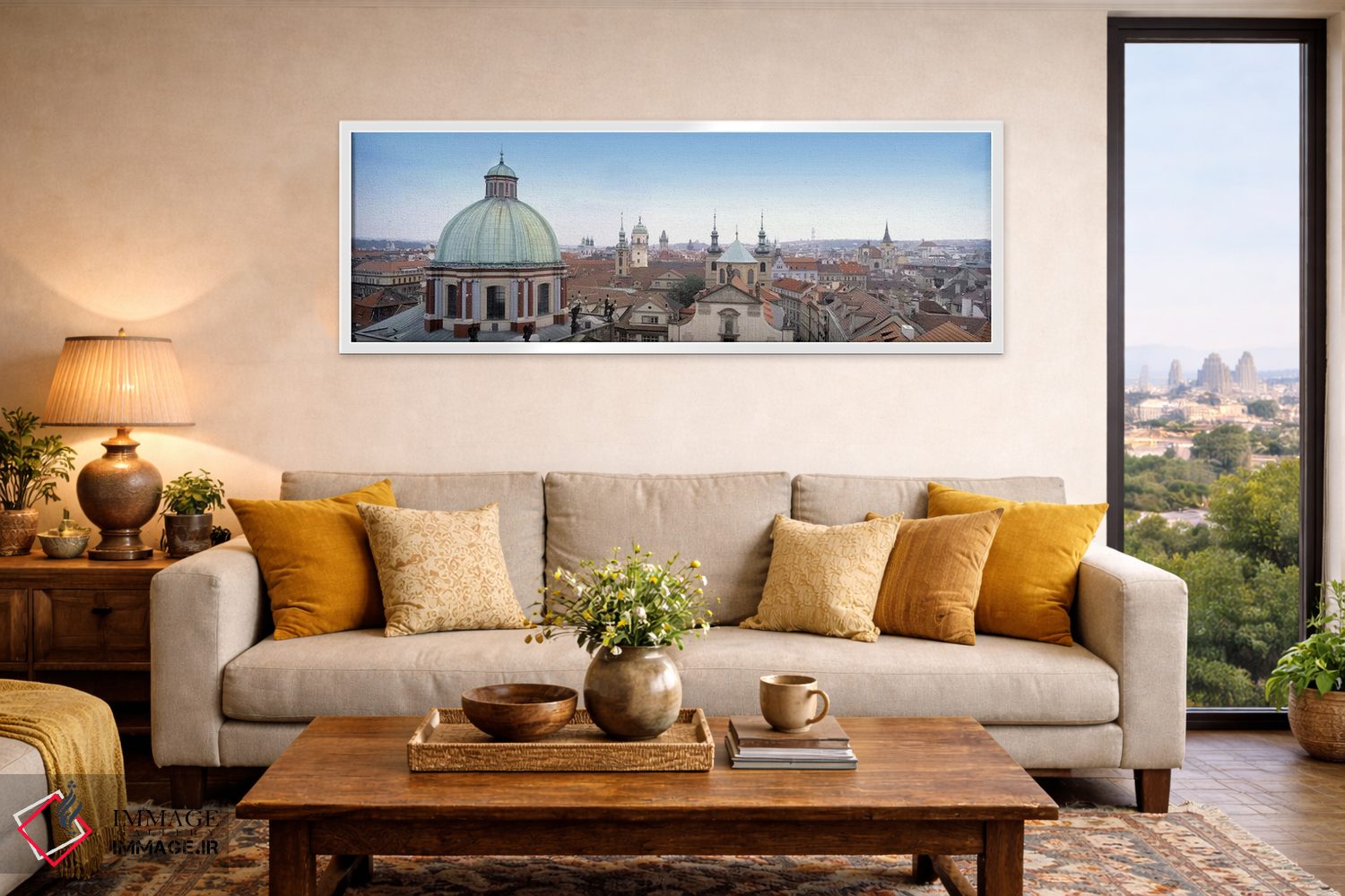 تابلو دکوراتیو Prague, Czech Republic,کلیسایی در شهر پراگ، جمهوری چک اثر پانورامیک ایمجز - D5W