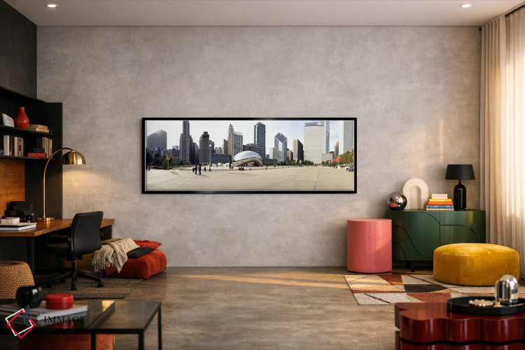 تابلو دکوراتیو Millennium Park, Chicago, Illinois, USA,ساختمان هایی در… اثر پانورامیک ایمجز - D6B