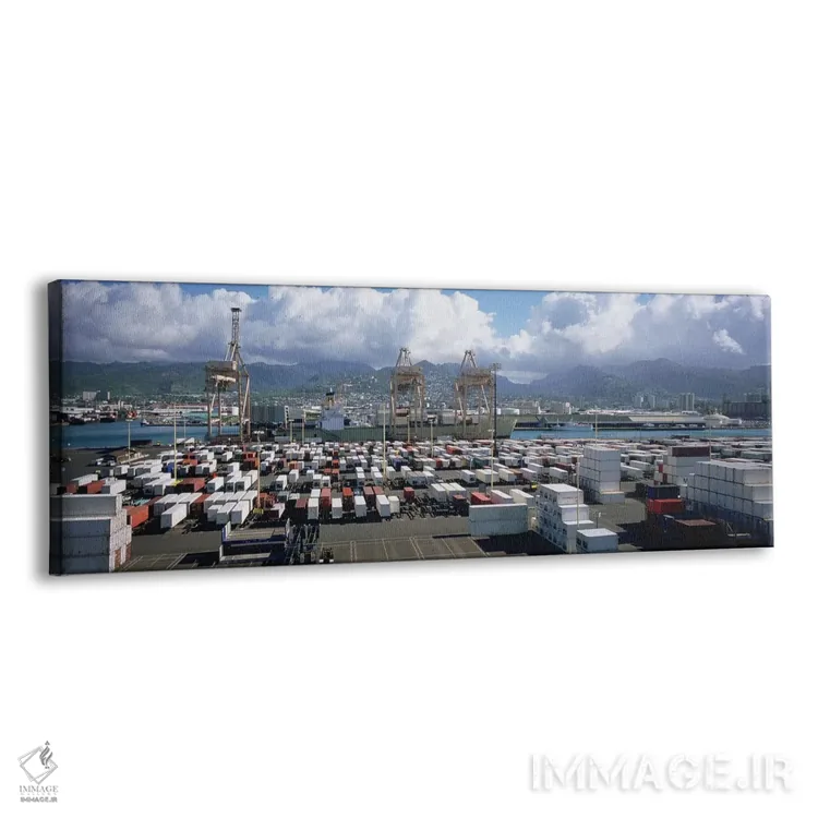 تابلو دکوراتیو Honolulu Harbor, Hawaii, USA,کانتینرها و جرثقیل ها در ب… اثر پانورامیک ایمجز - نمای پرسپکتیو محصول