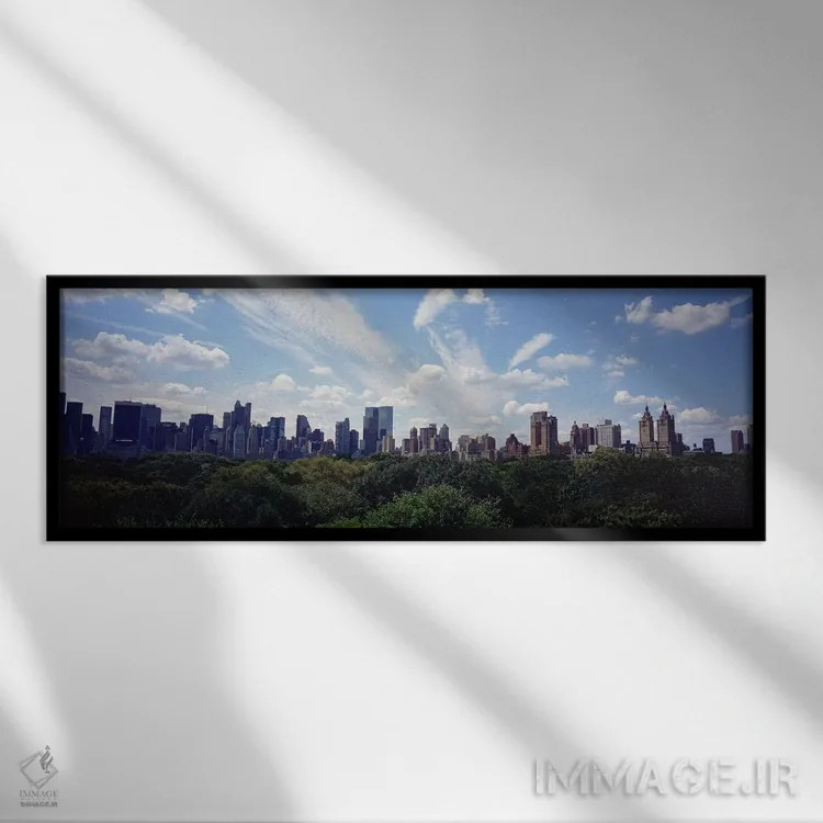 تابلو دکوراتیو Manhattan, NYC, New York City, New York State, USA,آسما… اثر پانورامیک ایمجز - نمای قابدار مشکی