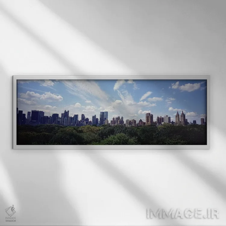 تابلو دکوراتیو Manhattan, NYC, New York City, New York State, USA,آسما… اثر پانورامیک ایمجز - نمای قابدار سفید