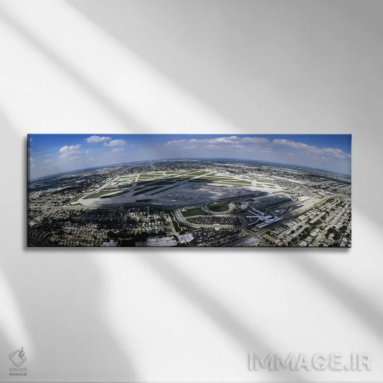 تابلو دکوراتیو Midway Airport, Chicago, Illinois, USA,نمای هوایی از فر… اثر پانورامیک ایمجز - نمای روبهرو روی دیوار