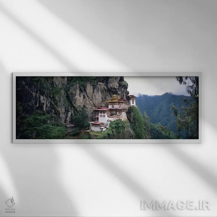 تابلو دکوراتیو Paro Valley, Kingdom Of Bhutan,صومعه تاکسانگ پالپوگ ، د… اثر پانورامیک ایمجز - نمای قابدار سفید