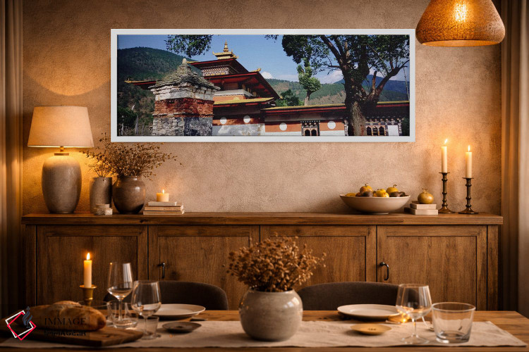 تابلو دکوراتیو Chimi Lhakhang, Punakha, Bhutan,معبد در شهر، چیمی لهاکا… اثر پانورامیک ایمجز - D2W