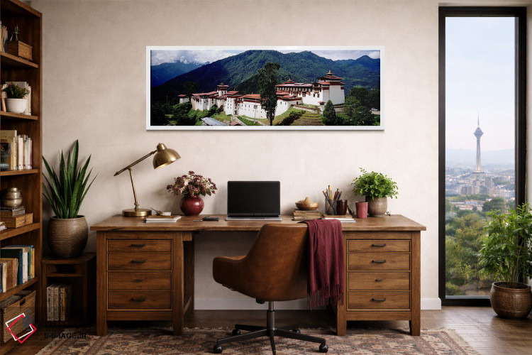 تابلو دکوراتیو Trongsar Dzong, Trongsar, Bhutan,قلعه روی کوه، ترونگسر… اثر پانورامیک ایمجز - D1W