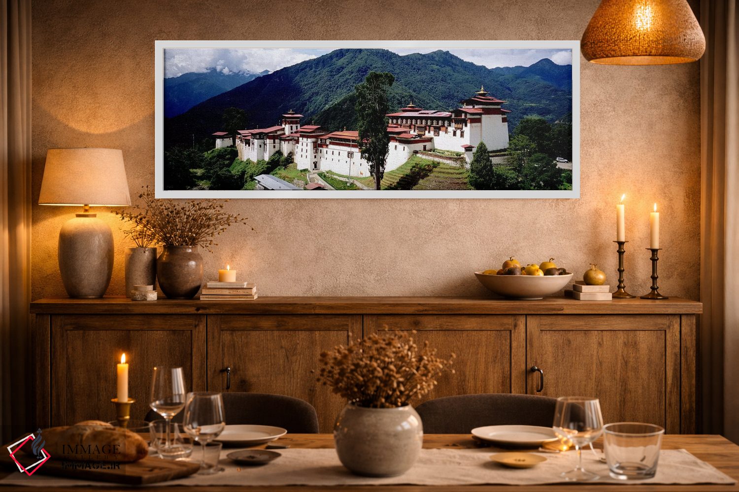 تابلو دکوراتیو Trongsar Dzong, Trongsar, Bhutan,قلعه روی کوه، ترونگسر… اثر پانورامیک ایمجز - D2W