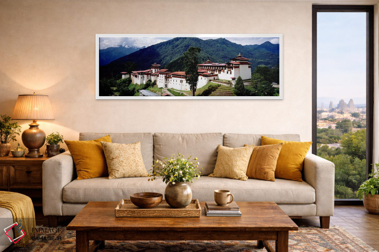 تابلو دکوراتیو Trongsar Dzong, Trongsar, Bhutan,قلعه روی کوه، ترونگسر… اثر پانورامیک ایمجز - D5W