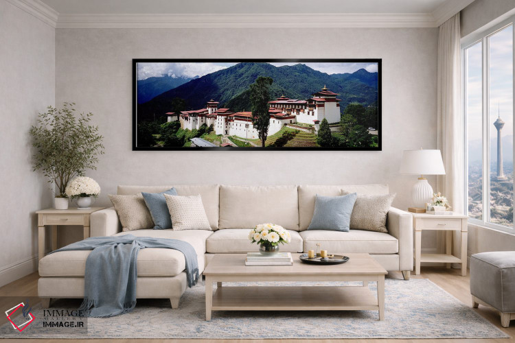 تابلو دکوراتیو Trongsar Dzong, Trongsar, Bhutan,قلعه روی کوه، ترونگسر… اثر پانورامیک ایمجز - D6B