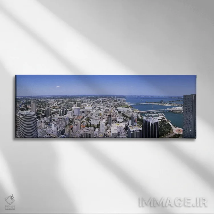 تابلو دکوراتیو Miami, Florida, USA #2,نمای هوایی از شهر میامی، فلوریدا… اثر پانورامیک ایمجز - نمای روبهرو روی دیوار