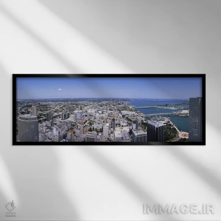 تابلو دکوراتیو Miami, Florida, USA #2,نمای هوایی از شهر میامی، فلوریدا… اثر پانورامیک ایمجز - نمای قابدار مشکی