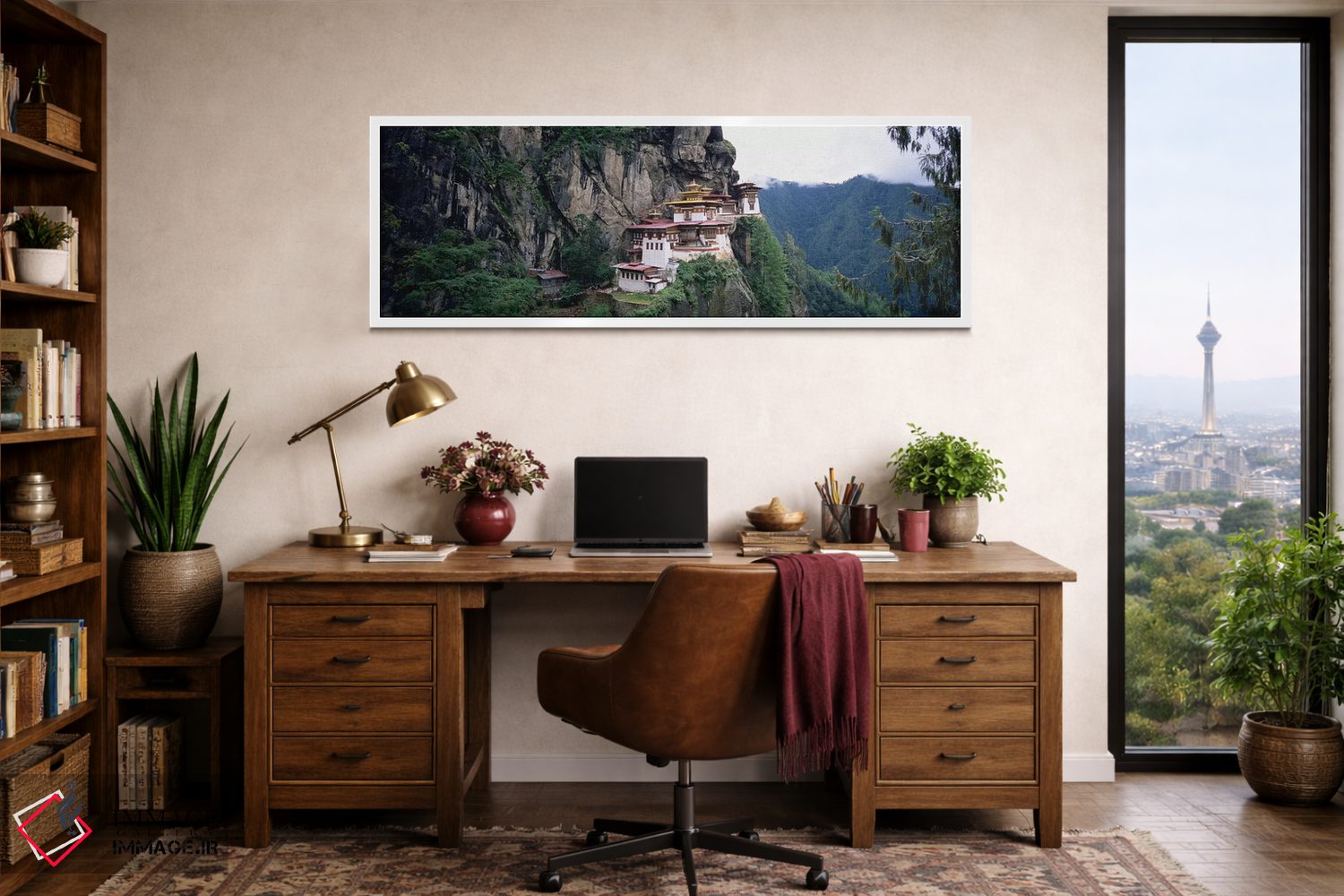 تابلو دکوراتیو Paro Valley, Kingdom Of Bhutan,صومعه تاکسانگ پالپوگ ، د… اثر پانورامیک ایمجز - D1W