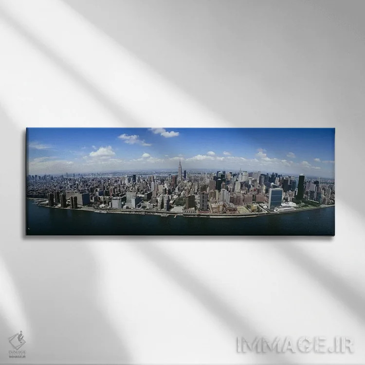 تابلو دکوراتیو New York City, New York State, USA,نمای هوایی از شهر من… اثر پانورامیک ایمجز - نمای روبهرو روی دیوار