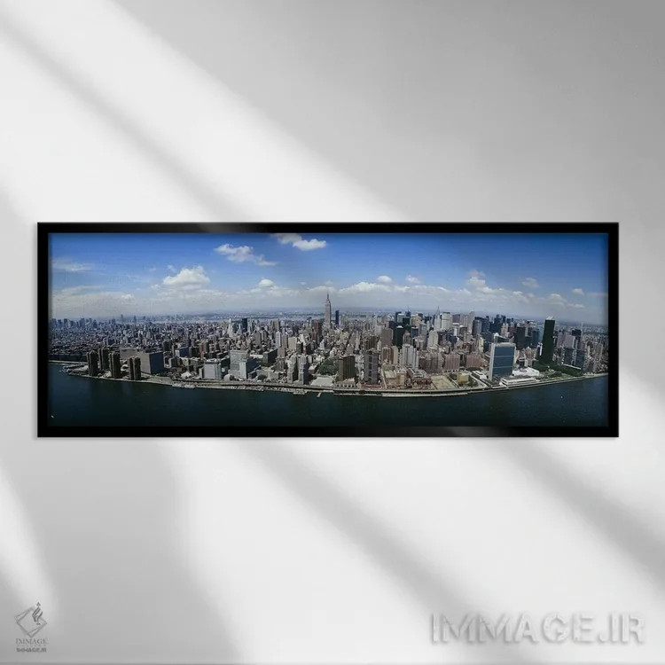 تابلو دکوراتیو New York City, New York State, USA,نمای هوایی از شهر من… اثر پانورامیک ایمجز - نمای قابدار مشکی
