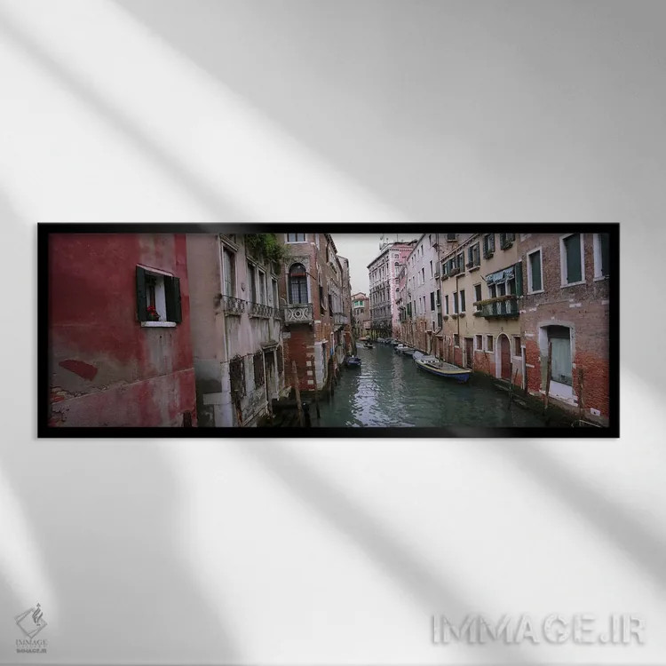 تابلو دکوراتیو Grand Canal, Venice, Italy,ساختمان های کنار کانال، کانا… اثر پانورامیک ایمجز - نمای قابدار مشکی