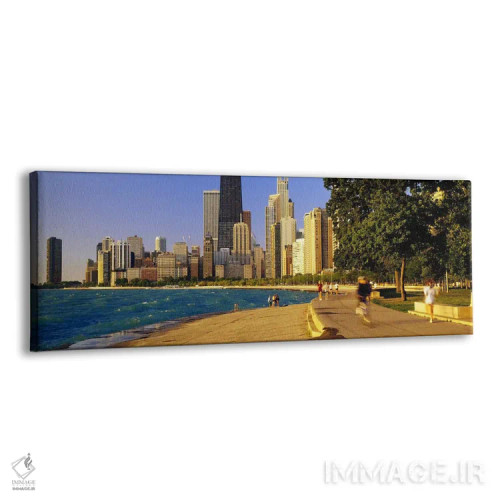 تابلو دکوراتیو Illinois, USA,گروهی از مردم در حال دویدن، شیکاگو، ایلین… اثر پانورامیک ایمجز - نمای پرسپکتیو محصول