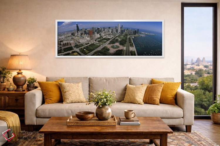 تابلو دکوراتیو Chicago, Illinois, USA,آسمان خراش ها در شهری در شیکاگو… اثر پانورامیک ایمجز - D5W