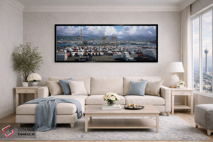 تابلو دکوراتیو Honolulu Harbor, Hawaii, USA,کانتینرها و جرثقیل ها در ب… اثر پانورامیک ایمجز - D6B