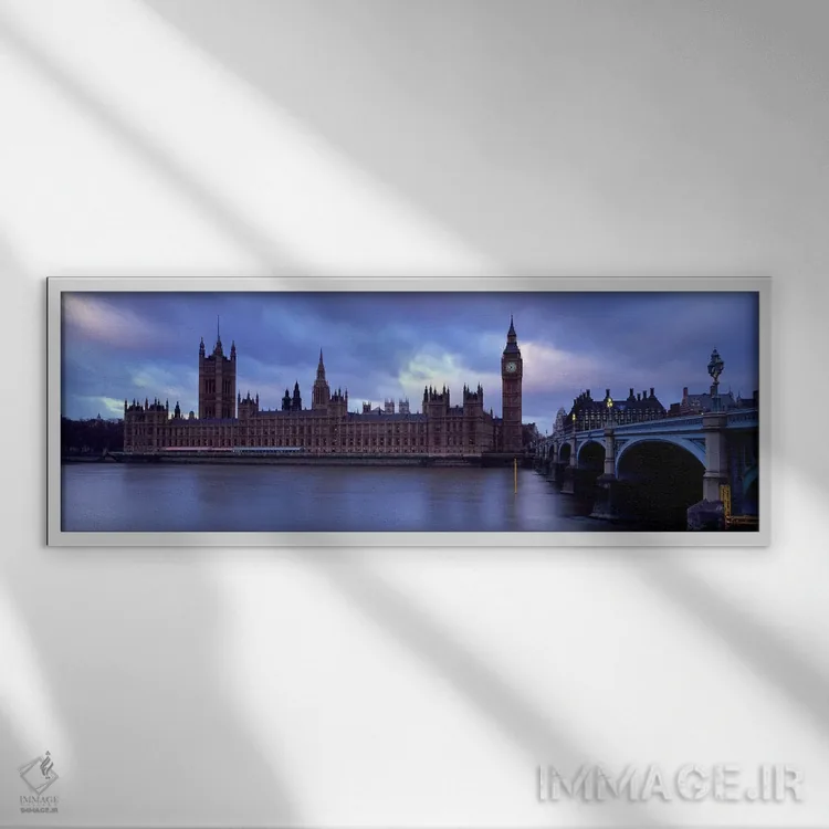 تابلو دکوراتیو London, England, United Kingdom,کاخ وست مینستر در روزی… اثر پانورامیک ایمجز - نمای قابدار سفید