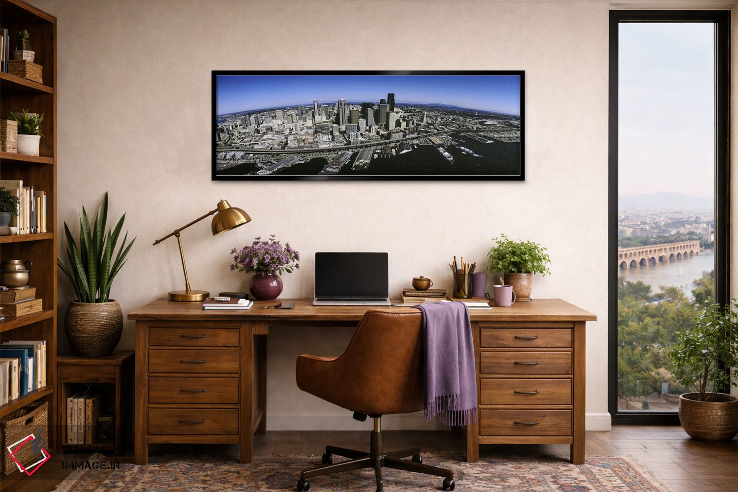 تابلو دکوراتیو Seattle, Washington State, USA,نمای هوایی از شهر سیاتل… اثر پانورامیک ایمجز - D3B