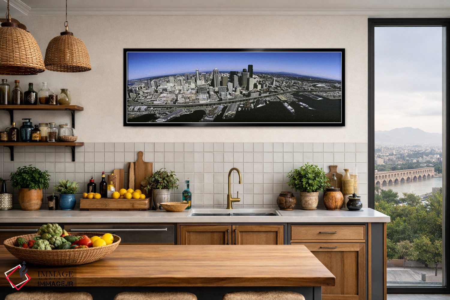 تابلو دکوراتیو Seattle, Washington State, USA,نمای هوایی از شهر سیاتل… اثر پانورامیک ایمجز - D4B