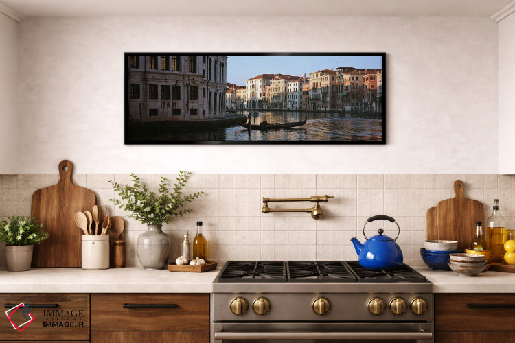 تابلو دکوراتیو Grand Canal, Venice, Italy,قایق های در حال حرکت در کانا… اثر پانورامیک ایمجز - D3B