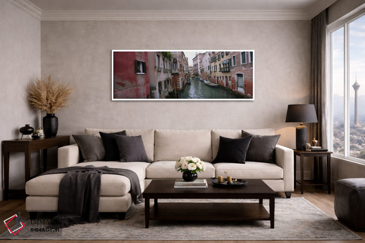 تابلو دکوراتیو Grand Canal, Venice, Italy,ساختمان های کنار کانال، کانا… اثر پانورامیک ایمجز - D3W