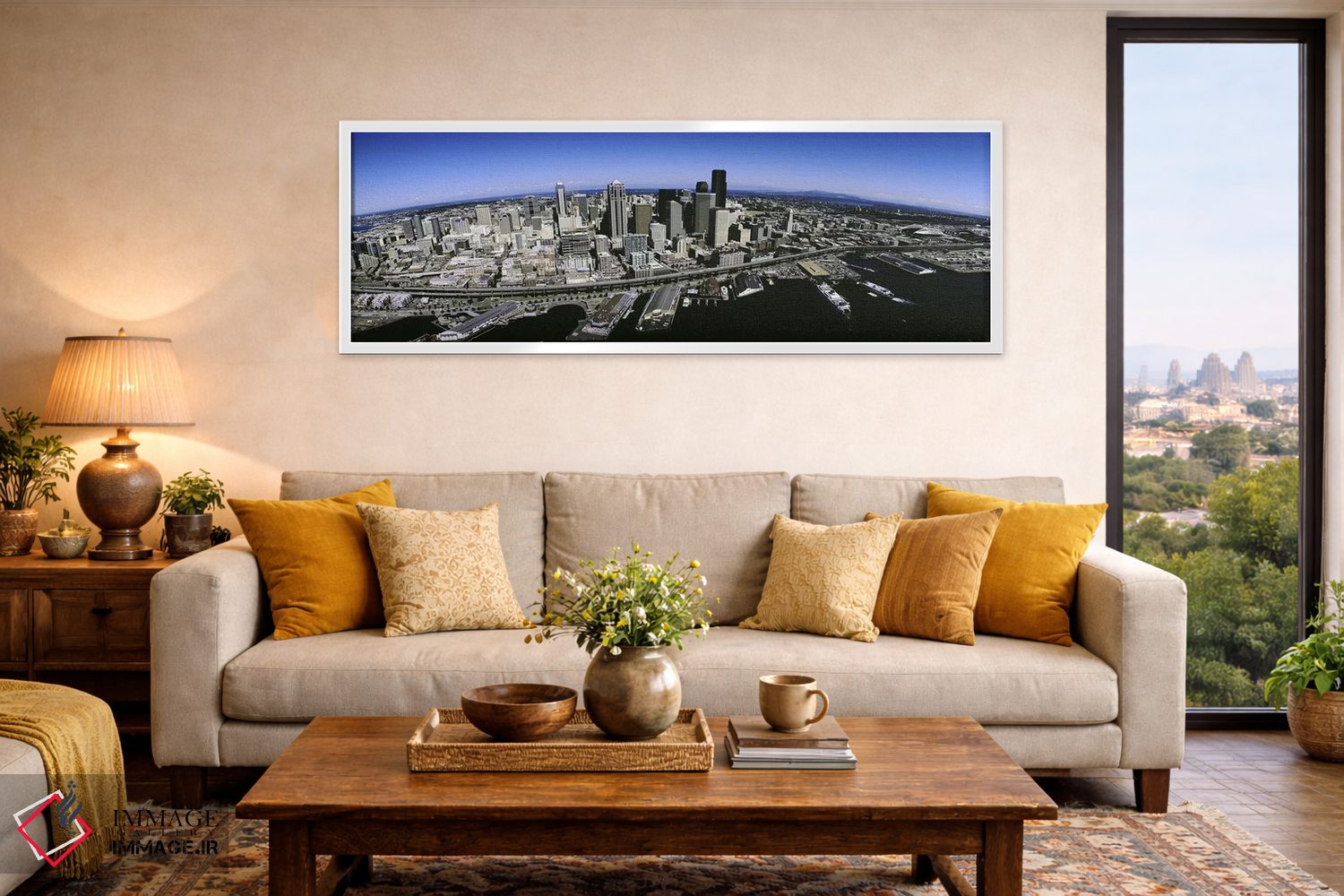 تابلو دکوراتیو Seattle, Washington State, USA,نمای هوایی از شهر سیاتل… اثر پانورامیک ایمجز - D5W